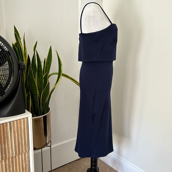 Soprano Popover Midi Body-Con Dress Sleeveless Midnight Navy Blue Size Medium - Picture 6 of 10